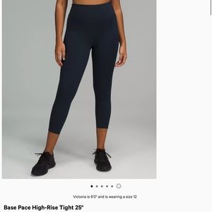 Lululemon Base Pace 25” Leggings Size 4 Navy